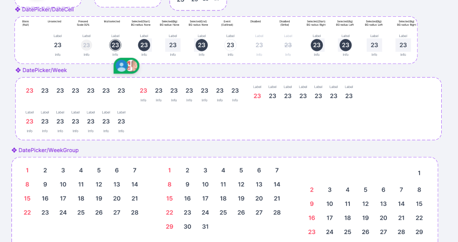DatePicker의 Main Component 구성
